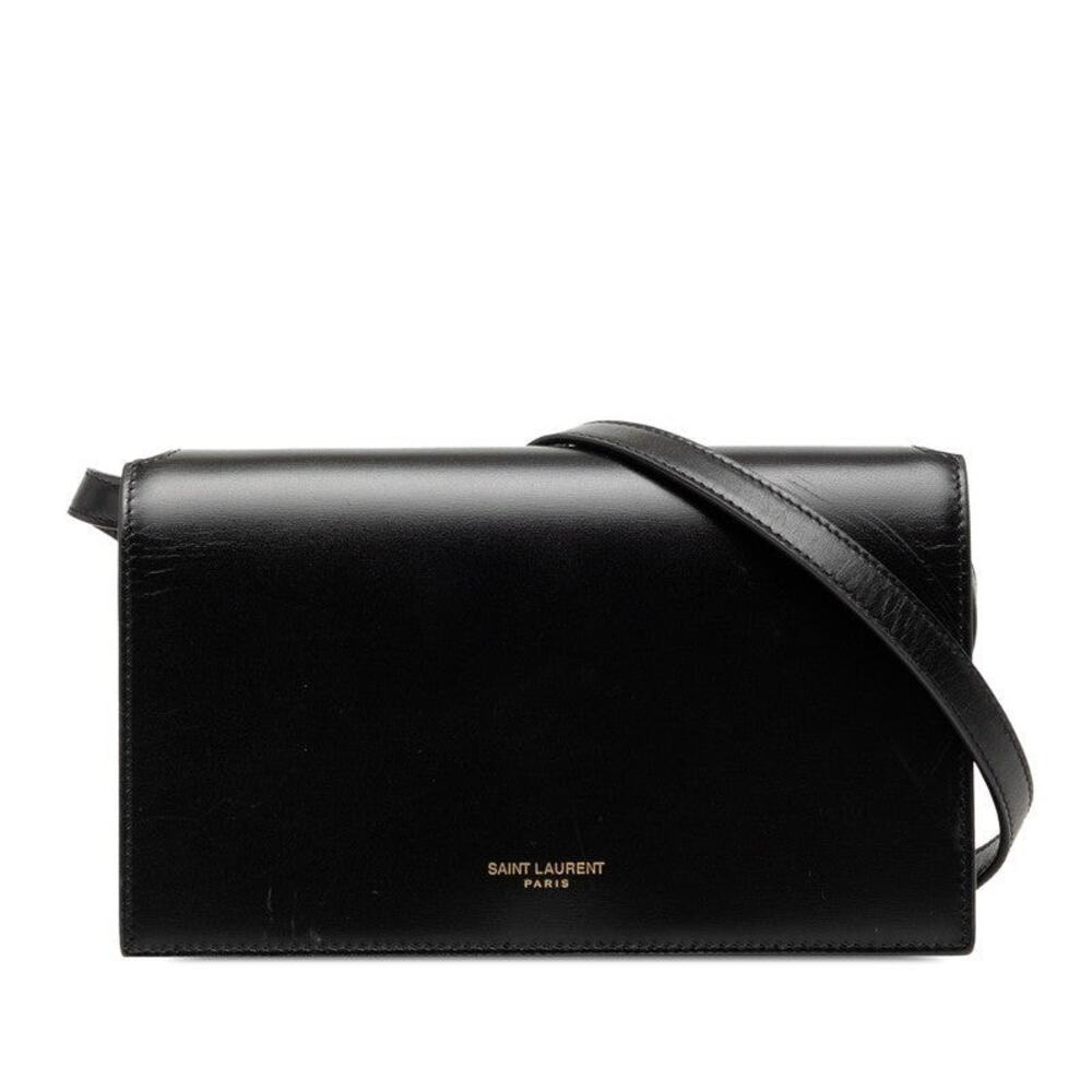 Saint Laurent Leather Shoulder Bag Black